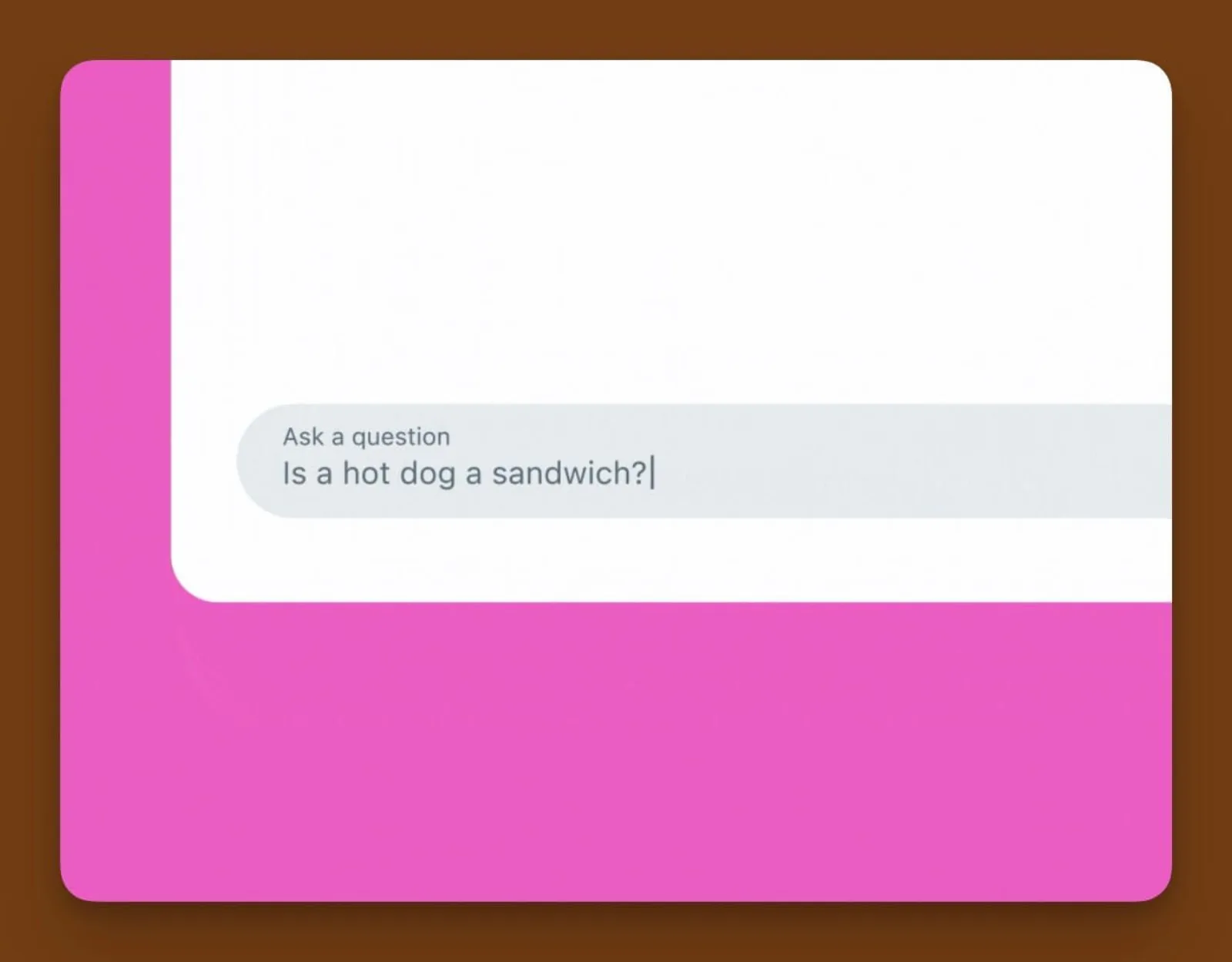Reddit Answers question box asking whether a hot dog is a sandwich
